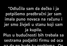 “Odlučila sam da dečko i ja potpišemo predbračni…”